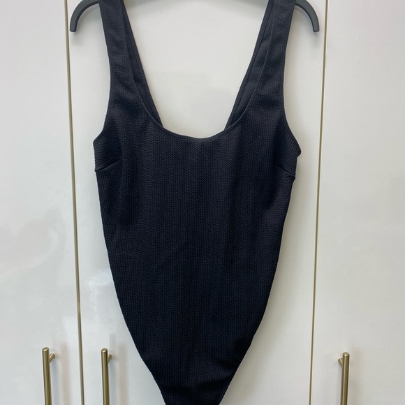 Asos crinkle black one-piece swimsuit - Picture 3 of 7